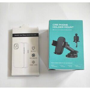 Car Phone Holder Mount & iPhone Cover Case Bundle Gift Set With Personalized Car